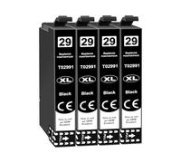 Jhaan 29XL Cartouches d'encre Compatible pour Epson 29 XL Expression Home XP-245 XP-255 XP-235 XP-247 XP-345 XP-332 XP-335 XP-342 XP-432 XP-435 XP-257 (4 Noir)