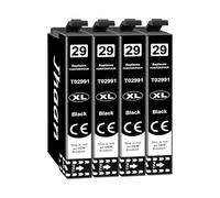 Jhaan 29XL Cartouches d'encre Compatibles pour Epson 29 XL 29XL, 4 Noir