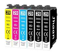 Jhaan 29XL Cartouches d'encre Compatibles pour Epson 29 XL avec Epson Expression Home XP-255 XP-445 XP-352 XP-247 XP-342 XP-442 XP-452 XP-345 XP-245 XP-235 XP-432 XP-435 XP-455 XP-355 (Lot de 6)