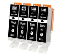 Jhaan 570 XL Cartouche d'encre Compatibles pour Canon 570 PGI-570 PGBK Noir pour Cartouche Canon MG5750 TS5055 pour PIXMA TS5050 TS5053 MG6852 MG6850 MG5700 MG5752 MG5753 (4X Noir)