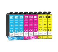 Jhaan Cartouches d'encre 18XL Compatibles avec Epson Expression Home XP-322 XP-412 XP-305 XP-312 XP-215 XP-225 XP-325 XP-205 XP-415 XP-422 XP-405 XP-425 XP-315 XP-425 (Lot de 9)