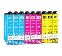 Jhaan Cartouches d'encre 18XL Compatibles avec Epson XP-225 18XL, Lot de 9