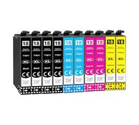 Jhaan Cartouches d'encre 18XL Compatibles avec Epson XP-225 pour XP-215 XP-205 XP-322 XP-305 XP-325 XP-422 XP-405 XP-415 XP-425 XP-315 XP-312 XP-412 XP-102 (Lot de 10)