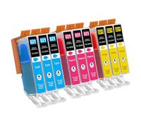 Jhaan Cartouches d'encre 520 521 Compatibles avec Canon PGI-520 CLI-521 Pixma iP3600 iP4600 iP4700 MP550 MP540 MP560 MP620 MP630 MP640 MP980 MP990 MX870 MX8600 (Lot de 9)