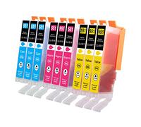 Jhaan Cartouches d'encre Compatible pour Canon CLI-551 C M Y pour PIXMA IP7250 IP8750 MX925 MG5650 IX6850 MX725 MG5550 MG6350 MG6450 MX920 MG6650 (3 Cyan 3 Magenta 3 Jaune, 9-Pack)