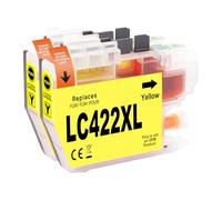 Jhaan LC422XL Cartouches pour Brother LC422 LC422XL MFC-J5340DW pour Brother MFC-J5345DW MFC-J5740DW MFC-J6940DW MFC-J6540DW (2 Jaune)
