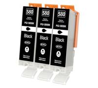 Jhaan PGI-580XXL PGBK Cartouches Compatibles pour Canon 580 PGI580 | Compatible avec Pixma TS705 TR8550 TS6150 TR7550 TS6250 TR8500 TS8251 TS6350 TS9550 TS6151 TS9551(Noir,3 Pack)