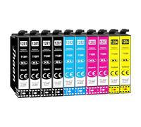 Jhaan T1285 Cartouche d'encre Compatible pour Epson T1281 T1282 T1283 T1284 avec Epson Stylus SX125 SX130 SX230 SX235W SX420W SX425W SX435W BX305F BX305FW(10 Pack)