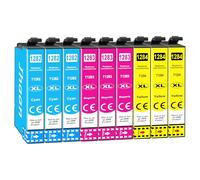 Jhaan T1285 Cartouche d'encre Compatible pour Epson T1281 T1282 T1283 T1284 avec Epson Stylus SX125 SX130 SX230 SX235W SX420W SX425W SX435W BX305F BX305FW(9 Pack)