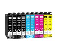 Jhaan T1295 Compatible Cartouches d'encre pour Epson Stylus SX525WD SX445W SX425W SX235W SX420W Workforce WF3520 WF7620 Stylus Office BX305 T1291 T1292 T1293 T1294 (10 Pack)