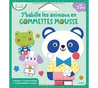 J'habille Les Animaux En Gommettes Mousse - 7 Animaux + 14 Yeux Mobiles + 70 Gommettes En Mousse