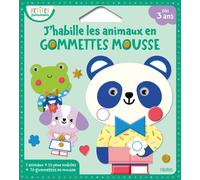 J'habille Les Animaux En Gommettes Mousse - 7 Animaux + 14 Yeux Mobiles + 70 Gommettes En Mousse