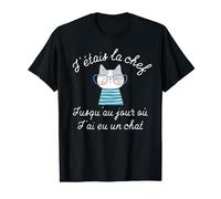 J'habite Chez Mon Chat Maitre Animal Maison Chat Humour T-Shirt