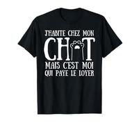 J'habite Chez Mon Chat Maitre Animal Maison Chaton Mignon T-Shirt