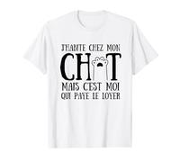 J'habite Chez Mon Chat Maitre Animal Maison Chaton Mignon T-Shirt