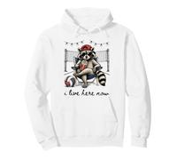J'habite Ici Maintenant Volleyball Raccoon Sweat à Capuche