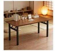 JHAISMAO Compacte Bureau Pliant Pas d'assemblage Bureau d'ordinateur pour Les Petits espaces, Teck Pliable & Noir Bureau pour Le Bureau à Domicile, Dortoir, Appartement(Size:120x60x75cm,Color:Marron)