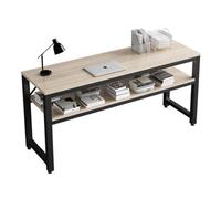 JHAISMAO Grand Bureau D'ordinateur, Composite Planche De Bois, Décent Et Stable Bureau à Domicile Bureau/Poste De Travail Tableau 39 Pouces Couleur Teck(Size:100x50x75cm,Color:A)