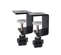 Jhanw Lot de 2 pinces en C robustes et pinces de bureau | Pinces à mâchoires larges en métal pour le travail du bois, pinces d'étagère réglables pour extension de bureau/travail sur panneaux (outil de