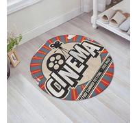 JHAOUNUK Tapis de Bain Antiderapant en Microfibre Douce,Tapis de Salle de Bain Lavable en Machine,Affiche de cinéma rétro. Publicité de Film vectorielle pour Un Festival d'été.,60x60cm