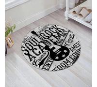 JHAOUNUK Tapis de Bain Antiderapant en Microfibre Douce,Tapis de Salle de Bain Lavable en Machine,Affiche Liberty sur Le thème de l'académie de Musique rétro, Soul Rock, Guitare,60x60cm
