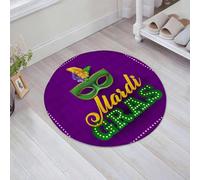 JHAOUNUK Tapis de Bain Antiderapant en Microfibre Douce,Tapis de Salle de Bain Lavable en Machine,Affiche de Masque de fête de Mardi Gras. Carte de Calligraphie et de typographi,60x60cm