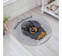JHAOUNUK Tapis de Bain Antiderapant en Microfibre Douce,Tapis de Salle de Bain Lavable en Machine,Affiche avec Portrait d'un Chien Teckel. Illustration vectorielle.,60x60cm