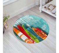 JHAOUNUK Tapis de Bain Antiderapant en Microfibre Douce,Tapis de Salle de Bain Lavable en Machine,Affiche de Surf de Style Vintage pour Club de Surf ou Magasin. Planches de Surf,60x60cm