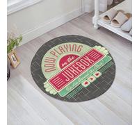 JHAOUNUK Tapis de Bain Antiderapant en Microfibre Douce,Tapis de Salle de Bain Lavable en Machine,Affiche de Jukebox rétro en Noir et Blanc, Style Vieux Film,60x60cm