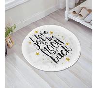 JHAOUNUK Tapis de Bain Antiderapant en Microfibre Douce,Tapis de Salle de Bain Lavable en Machine,Amour, Je t'aime jusqu'à la Lune et Retour Doodle étoiles écriture Manuscrite,60x60cm