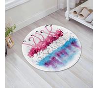 JHAOUNUK Tapis de Bain Antiderapant en Microfibre Douce,Tapis de Salle de Bain Lavable en Machine,Animal, Flamants Roses Amour Oiseaux Plume Romance Coup de Pinceau éclaboussure,60x60cm