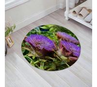 JHAOUNUK Tapis de Bain Antiderapant en Microfibre Douce,Tapis de Salle de Bain Lavable en Machine,Artichaut, Photo de Flore méditerranéenne avec Une récolte de superaliments en,60x60cm