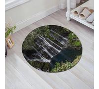 JHAOUNUK Tapis de Bain Antiderapant en Microfibre Douce,Tapis de Salle de Bain Lavable en Machine,Cascade du Grand Galet à Langevin Ile de la Réunion Îles Mascareignes Grandes,60x60cm