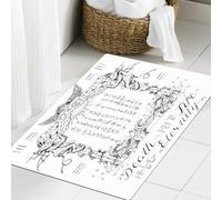 JHAOUNUK Tapis de Bain Antiderapant en Microfibre Douce,Tapis de Salle de Bain Lavable en Machine,Cadre Gothique ou Bordure Magique avec Ange et démons, Paradis et Enfer, arrièr,60x90cm