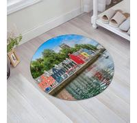 JHAOUNUK Tapis de Bain Antiderapant en Microfibre Douce,Tapis de Salle de Bain Lavable en Machine,Capitale de l'île de Mull en Écosse,60x60cm