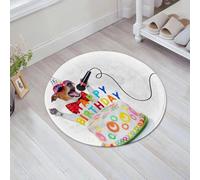 JHAOUNUK Tapis de Bain Antiderapant en Microfibre Douce,Tapis de Salle de Bain Lavable en Machine,Chien Jack Russell comme Surprise Chantant Une Chanson d'anniversaire comme Un,60x60cm