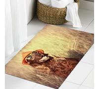 JHAOUNUK Tapis de Bain Antiderapant en Microfibre Douce,Tapis de Salle de Bain Lavable en Machine,Chien rétro drôle Portant des Lunettes de Soleil et Un Chapeau,60x90cm