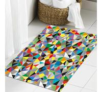 JHAOUNUK Tapis de Bain Antiderapant en Microfibre Douce,Tapis de Salle de Bain Lavable en Machine,Chaos géométrique Mosaïque Triangulaire Polygone Fractal,60x90cm