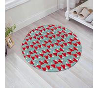 JHAOUNUK Tapis de Bain Antiderapant en Microfibre Douce,Tapis de Salle de Bain Lavable en Machine,Champignon, Affichage Grunge avec des Couleurs Vives Amanite Tue-Mouches Amanit,60x60cm