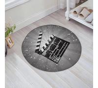 JHAOUNUK Tapis de Bain Antiderapant en Microfibre Douce,Tapis de Salle de Bain Lavable en Machine,Cinéma, Clap sur Fond rétro avec Effet Grunge, scène coupée du réalisateur,60x60cm