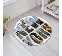 JHAOUNUK Tapis de Bain Antiderapant en Microfibre Douce,Tapis de Salle de Bain Lavable en Machine,Collage de New York, New York City avec différentes Zones du Big Manhat,60x60cm