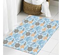 JHAOUNUK Tapis de Bain Antiderapant en Microfibre Douce,Tapis de Salle de Bain Lavable en Machine,Collection d'animaux Marins de la Nature avec des Motifs inspirés des Mandalas,60x90cm