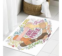 JHAOUNUK Tapis de Bain Antiderapant en Microfibre Douce,Tapis de Salle de Bain Lavable en Machine,Concept de féminisme. Illustration dessinée à la Main de Girl Power. Illustrati,40x60cm