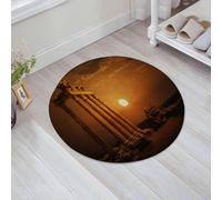 JHAOUNUK Tapis de Bain Antiderapant en Microfibre Douce,Tapis de Salle de Bain Lavable en Machine,Décoration Antique, Statues Antiques de colonnes de Monuments de l'empire de la,60x60cm
