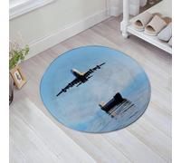 JHAOUNUK Tapis de Bain Antiderapant en Microfibre Douce,Tapis de Salle de Bain Lavable en Machine,Décor d'avion, Bombardier Lourd de l'époque de la Seconde Guerre Mondiale, Vue,60x60cm