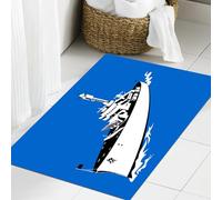 JHAOUNUK Tapis de Bain Antiderapant en Microfibre Douce,Tapis de Salle de Bain Lavable en Machine,Dessin animé, Animation sur Le thème de la mer, Navire de Guerre, Navire de GUE,60x90cm