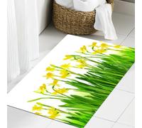 JHAOUNUK Tapis de Bain Antiderapant en Microfibre Douce,Tapis de Salle de Bain Lavable en Machine,Décor de Jonquille, Bouquet de narcisses et de jonquilles, graines de Fleurs de,60x90cm