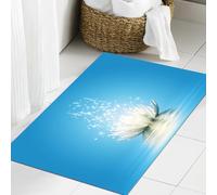 JHAOUNUK Tapis de Bain Antiderapant en Microfibre Douce,Tapis de Salle de Bain Lavable en Machine,Drap-Housse en Microfibre, Fleur de Lotus Magique,60x90cm