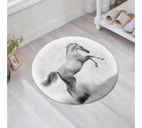 JHAOUNUK Tapis de Bain Antiderapant en Microfibre Douce,Tapis de Salle de Bain Lavable en Machine,étalon Blanc argenté sur Fond Noir,60x60cm