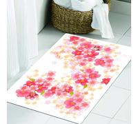 JHAOUNUK Tapis de Bain Antiderapant en Microfibre Douce,Tapis de Salle de Bain Lavable en Machine,Fleurs de Cerisier Japonais, Fleurs de Sakura, Fleurs de Cerisier aux Couleurs,60x90cm